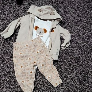 3 piece set; pants, onsie, sweater